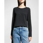 Lafayette 148 New York Women's Long Sleeve Cotton Knit Top Taupe Beige Tee J807 Tan Size M Photo 11