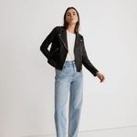 Madewell  The Washed Leather Motorcycle Jacket Black Photo 1