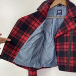 Gap Wool Blend Insulated Plaid Moto Jacket Red Black Size XS Photo 5