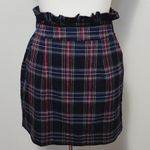 Buckle Bebop navy red plaid paperbag mini skirt size small Photo 1