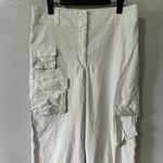 Aritzia Wilfred Free Cargo Pants Size 12 Ivory Cream Wide Leg High Rise Pockets Photo 1