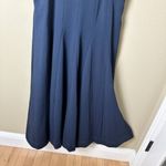 Anthropologie New  Black Navy Faux Leather Cut-Out Sleeveless Midi Dress Size 12 Photo 3