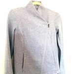 Athleta  Softech Gray Moto Zippered Long Sleeve Thumb Hole Jacket Sz XS Photo 8