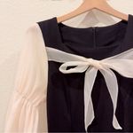 J.ING Black with Cream Organza Sleeve Mini Dress NWT Size XL Photo 2