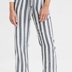 American Eagle Outfitters AE High Waisted Striped Tapered Pant Gray Photo 0