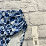 Tahari  Womens Shirred High Waist Bikini Bottom Blue Dot Size M New Photo 1