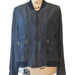 Cloth & Stone  Women's Chambray Bomber Jacket‎ Lightweight Size L Photo 0