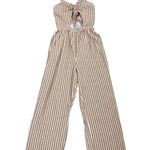 Abercrombie & Fitch Romper Brown White Stripe Crop Jumpsuit Size Women's Small Photo 0