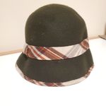 COLOMBINO Wool Plaid Belted Bucket Hat Brown Photo 4
