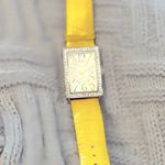 Vernier Yellow Genuine Leather Strap Watch with Silver Bezel Photo 5
