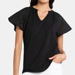 Time and Tru Blue Boxy Short Sleeve Blouse‎ Black Photo 3