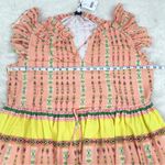 Gibson Latimer  Sleeveless Stripe‎ Print Midi Dress Orange Peach Size Large New Photo 10