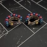 Vintage Clip On Earrings Half Hoop Extra Large Fruit Like Colors Statement Photo 3