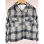 Lucky Brand  Womens Flannel Shirt Jacket Size L Plaid Fleece Lined Shacket Grunge Photo 1
