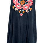American Eagle  size XS soft & sexy line navy tank top with floral embroidery‎ Photo 0