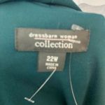 Dress Barn blue green satin textured blazer w black beaded belt 22W NWT Photo 4