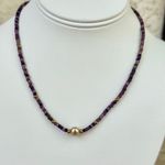 Hand Crafted Pearl Focal Beaded Purple Gradient Seed Beads Necklace Photo 0