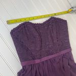 David's Bridal NWT David’s Bridal Plum Short Scalloped Strapless Lace Mesh Mini Dress Size 0 Photo 6