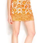 Michael Kors Orange Floral Pattern Mini Skirt Size 4 Photo 2