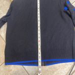 St John Collection Black Blue Knit Zip Up Collared Sweater Cardigan Size 6 lady Photo 9