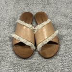 Antik Batik Alba Sandals Womens 7 Natural Leather Fringe Tan Slides Euro 38 Boho Photo 1