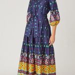 Shoshanna Clare Printed Puff-Sleeve Midi-Dress 10 Photo 0