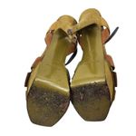 YSL Yves Saint Laurent Tribute Sandals Suede Leather Green Platform Size 37.5 Photo 6