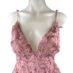 ASOS  LUXE Pink 3D Floral Ruffle Peplum Sleeveless Cami Camisole Swimsuit Size 14 Photo 3