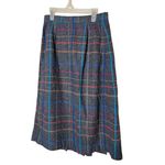 Kay Warner Skirt Womens Size 8 Grey Plaid Pleated Midi Wool Blend Vintage Chic Gray Photo 7