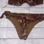 NWT Devon Windsor Swim x Alexis Rose Gold Bikini Brown Size L Photo 4