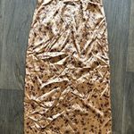 ZARA Pink Champagne Floral Midi Skirt Size XS Photo 0