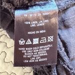 Meadow Rue Boho Chic Black Linen Top with Fringe Sz Small 💛 Photo 7