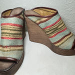 Billy Reid Women's Woven Fabric Wedge Platform Sandals Striped Open Toe Size 9 Photo 0