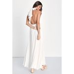 Lulus  Corfu Charm Ivory O-Ring Halter Maxi Dress White Beachy Flowy Medium Photo 9