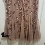 Adrianna Papell  Dress woman beaded midi tulle rose gold formal ceremony Sz 8 Photo 11