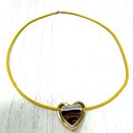 14K two tone genuine gold floating heart necklace Multiple Photo 2