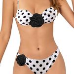 Amazon NWOT Polka Dot Floral Bikini Set Photo 2