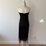 Elegant Unique Black and Brown High Low Ombre Fringe Jersey Fabric Skirt Sz XL Photo 6