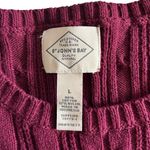 st. john's bay Burgundy Cable Knit Crew Neck Sweater Size L Preppy Layering Photo 5