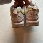 FILA  Disruptor II Premium White, Pink & Yellow Fashion Sneakers Women's … Photo 3