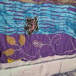 VINTAGE KARMA CIRCLE USA MADE IN NEPAL BOHEMIAN COLORFUL KNIT INFINITY SCARF Blue Photo 6