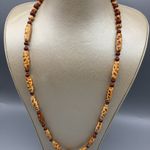 90s Vintage Earthtone Necklace Brown Photo 1