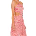 MISA Los Angeles Misa Los Angeles Dalia Cutout Chiffon Maxi Dress Septima Geo Pink Medium NWT Photo 2