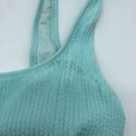 Aerie Swim Womens Scoop Bikini Top Textured Tie Back U Neck Light Blue S Photo 1