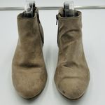 Old Navy Womens Tan Faux Suede Ankle Booties Boots Block Heel Side Zip Size 8 Photo 2