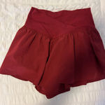 Aerie red  crossover flowy shorts Photo 0