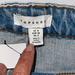 Topshop  Womens Jean Skirt Denim Straight Button Fly Pocket Blue‎ Size 4 NWT Photo 2
