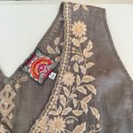 Johnny Was  Embroidered Maxi Dress 1X
Gray Floral Boho Sleeveless Resort *FLAW Photo 1