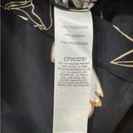 Chico's Chico’s Tunic Blouse Black with White & Tan Flowers Long Sleeve Button Front Photo 5