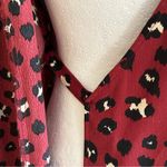 Divided Dress Red Burgundy Animal Print V-Neck Long Sleeve Wrap Dress Size 6 NEW Photo 10